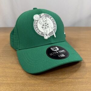 Boston Celtics Hat Cap Snap Back One Size Green NBA Basketball Ultra Game Mens